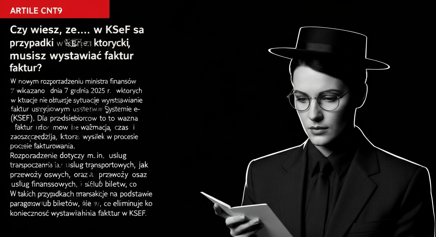 Czy wiesz, że... w KSeF są przypadki, w których nie musisz wystawiać faktur?
